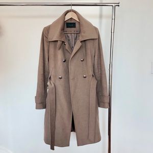 Tahari Wool military trench coat with belt - Sz 10